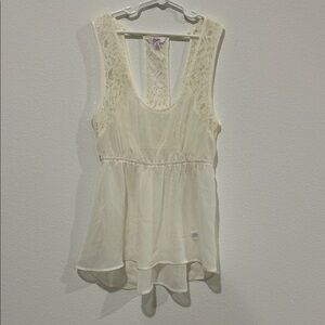Candie's Cream Lace Sleeveless Blouse